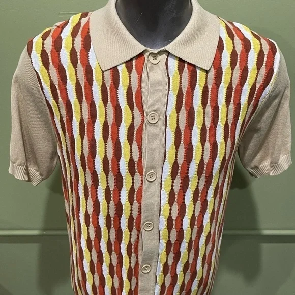 Lavane shirt button front sweater material rust regular fit - Picture 4 of 4